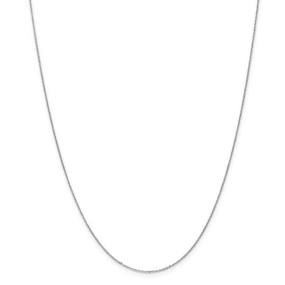 Children's 0.8mm, 10k White Gold, D/C Cable Chain Necklace, 14 Inch - Picture 3 of 8
